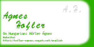 agnes hofler business card